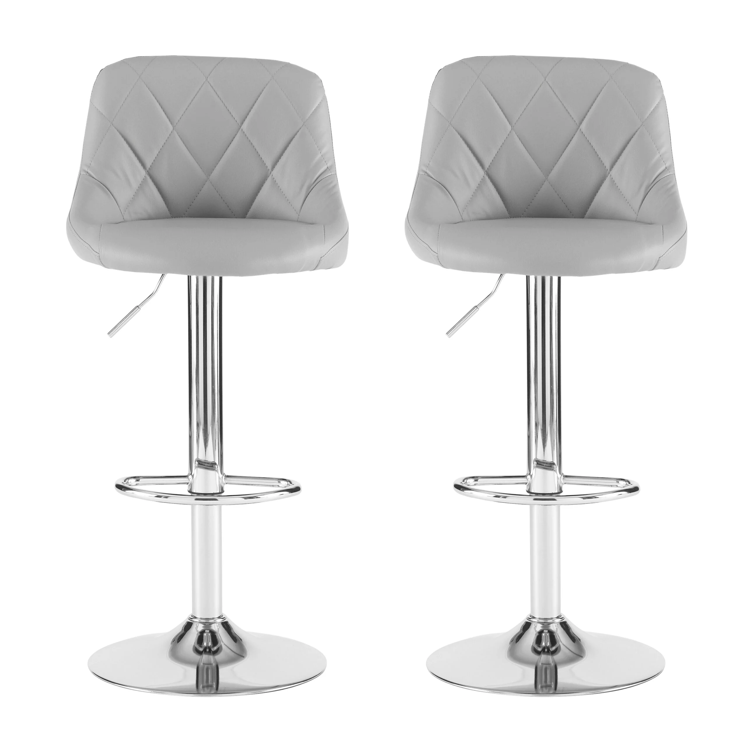 Madrid Grey Leather Bar Stool