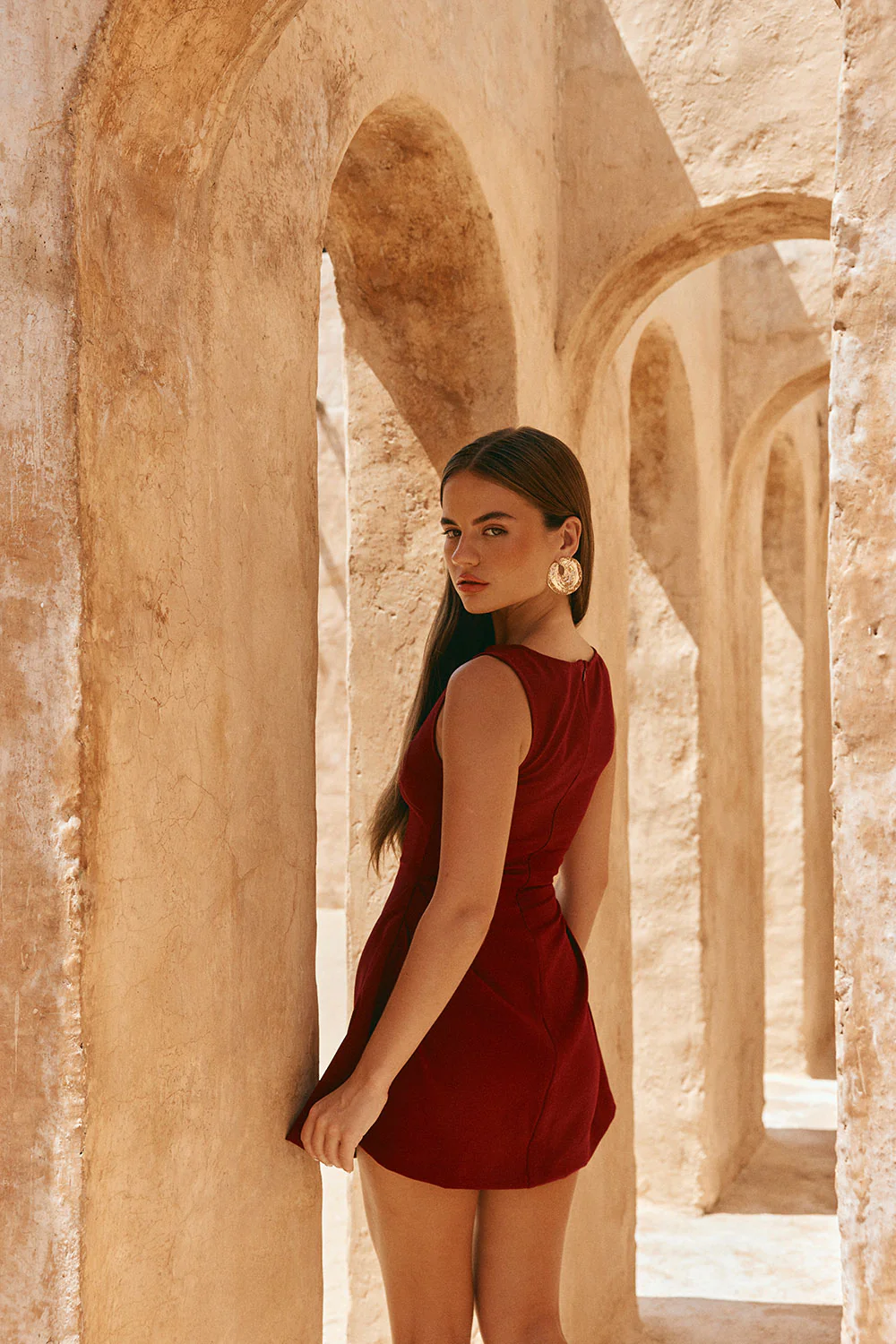 Camellia Dress - Burgundy