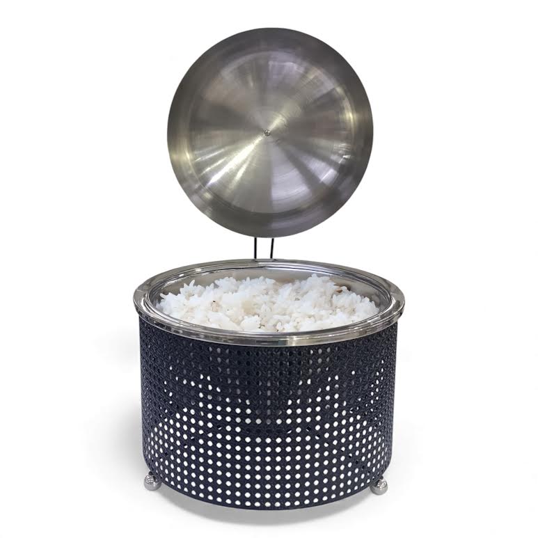 5Lt Chafing Dish with Mesh Design Black & Stainless Steel