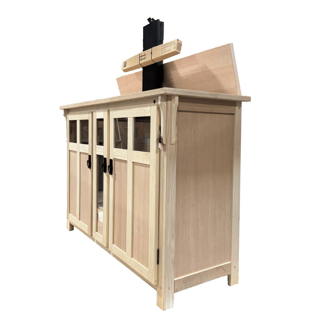 The Bungalow 70162 Unfinished Smart TV Lift Cabinet for 60 Inch Flat screen TVs