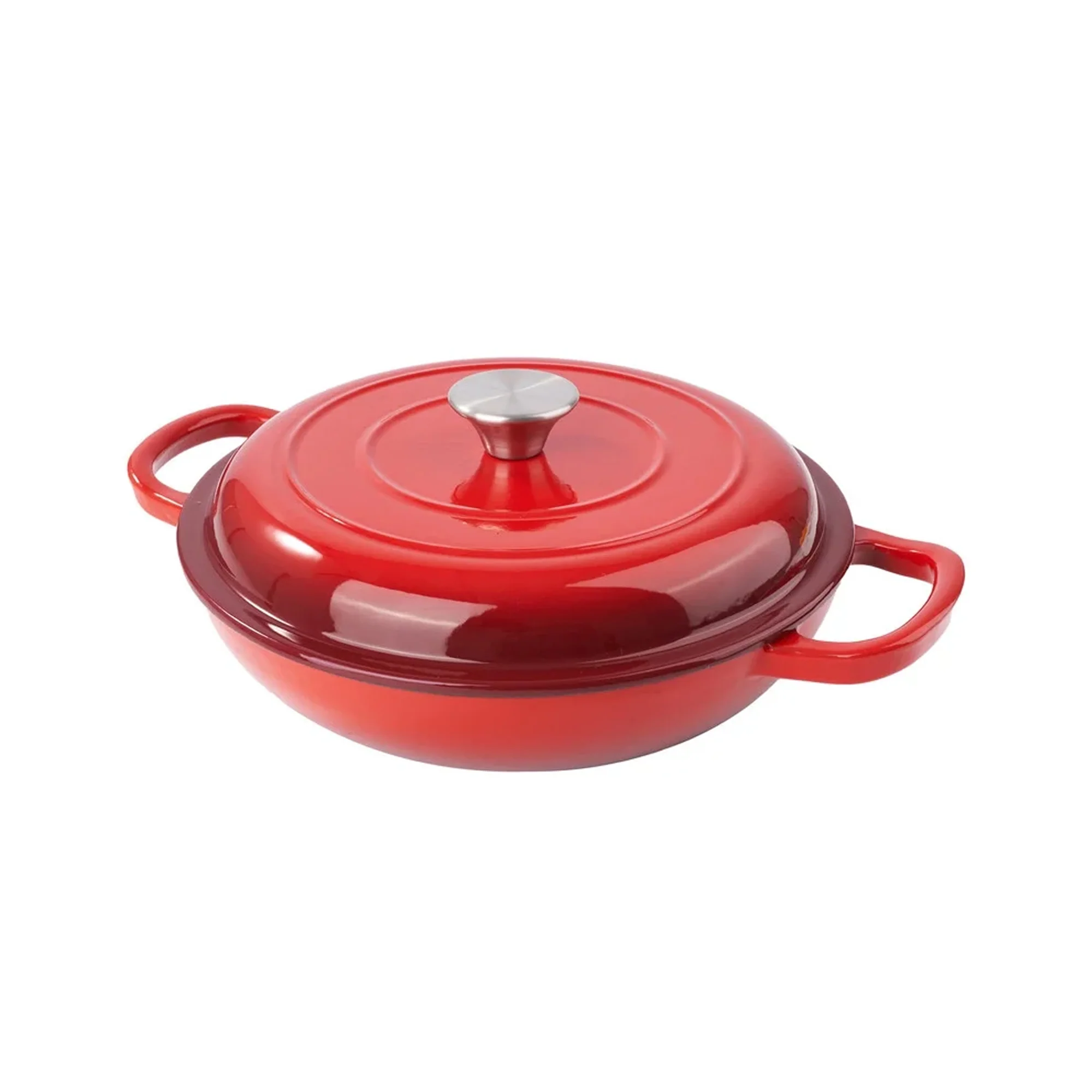 CH 30cm Cast Iron Casserole Red