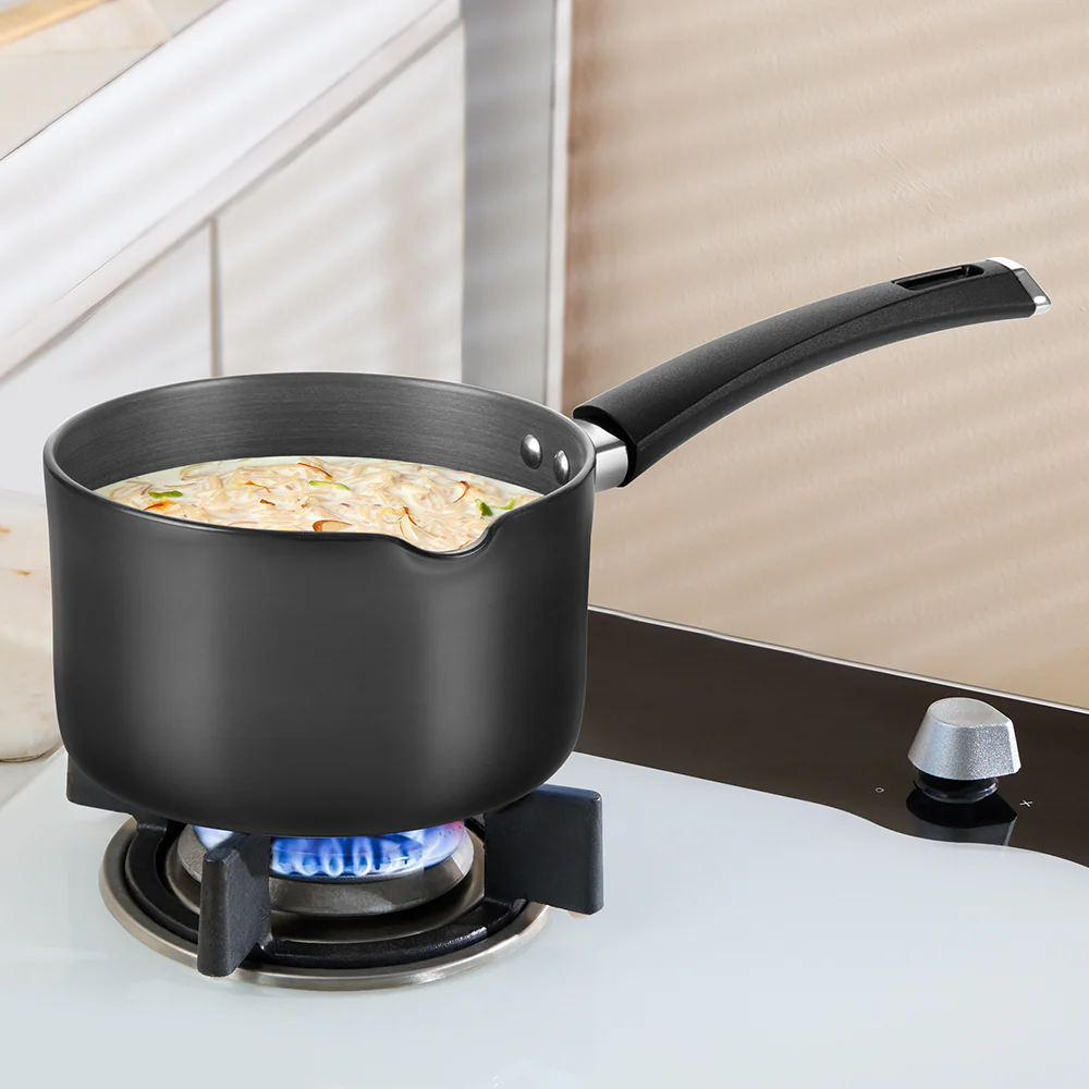 Hard Anodized Induction Base Spout Sauce Pan, 14 cm / 1.5L