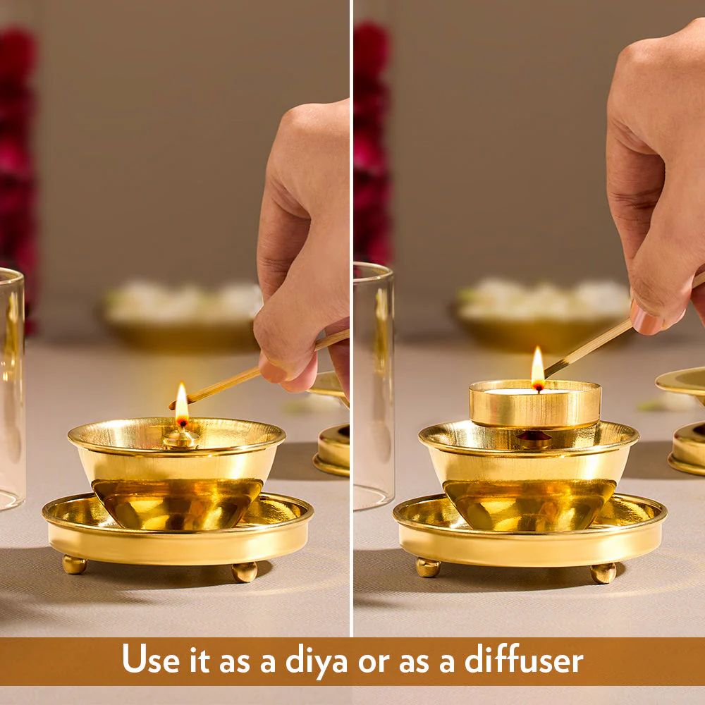 Borosil Brass Diffuser, Medium