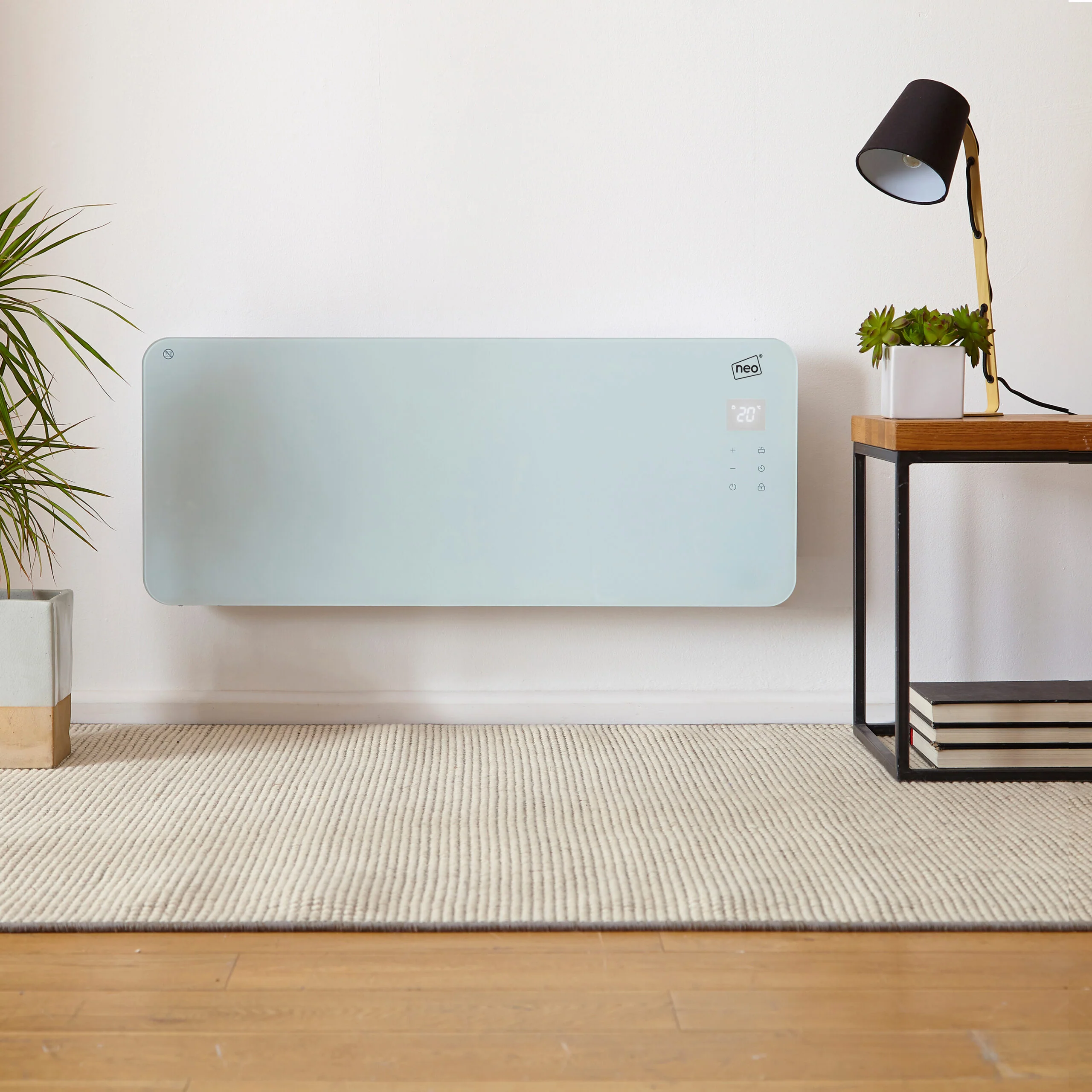 Neo Wifi White Electric Glass Panel Heater Radiator
