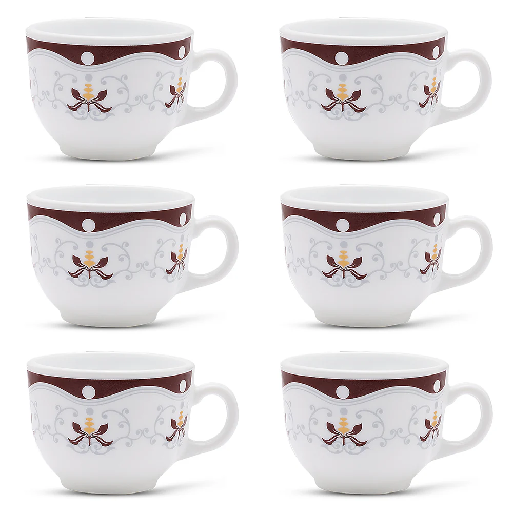 Larah By Borosil Royal Brown Cup Set