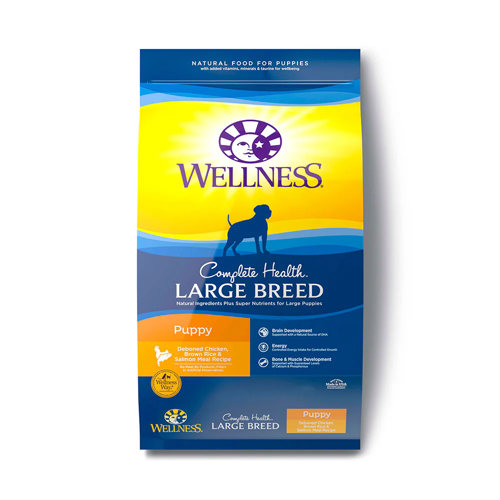 Wellness® Complete Health™ Deboned Chicken, Brown Rice & Salmon Meal Recipe Large Breed Puppy Dog Food 30 Lbs