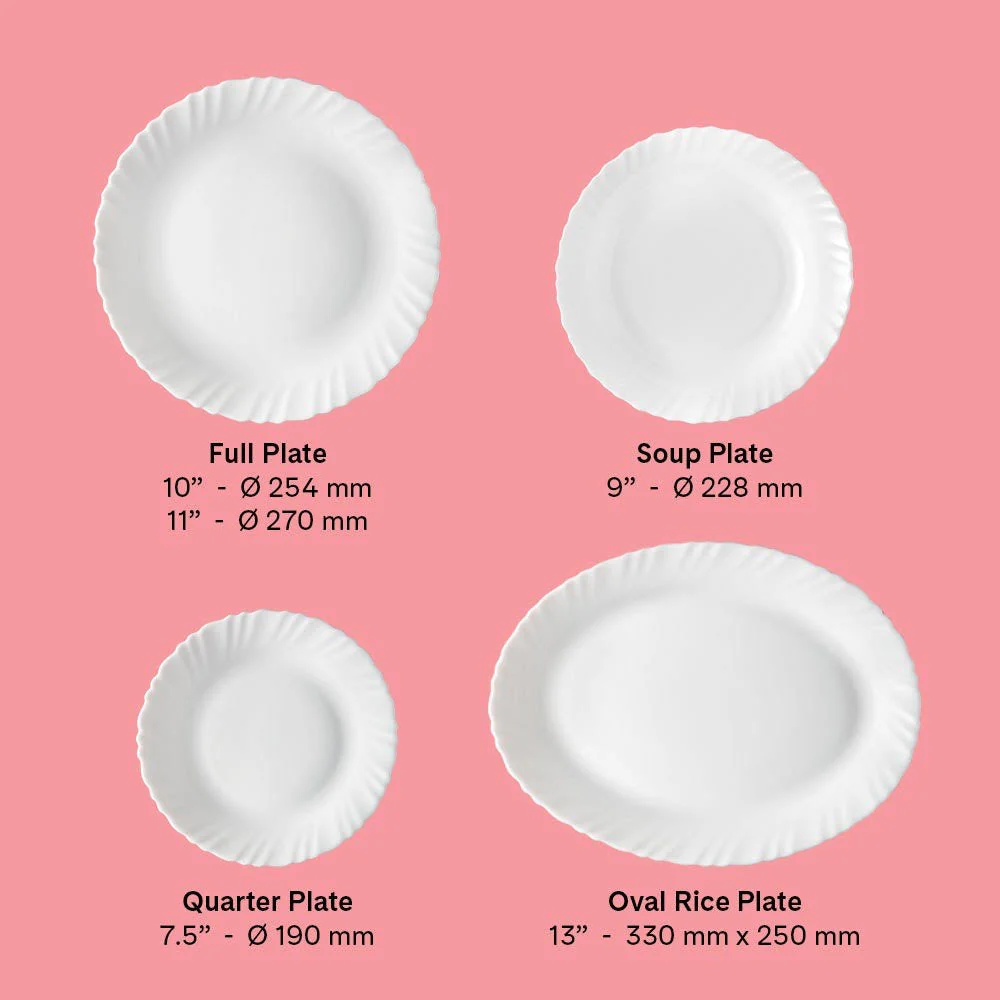 Larah by Borosil Classic Dinner Set, 21 Pc