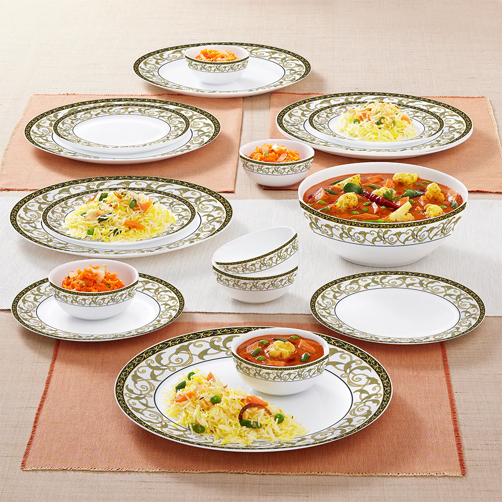 Larah by Borosil Royale Dinner Set, 19 pc
