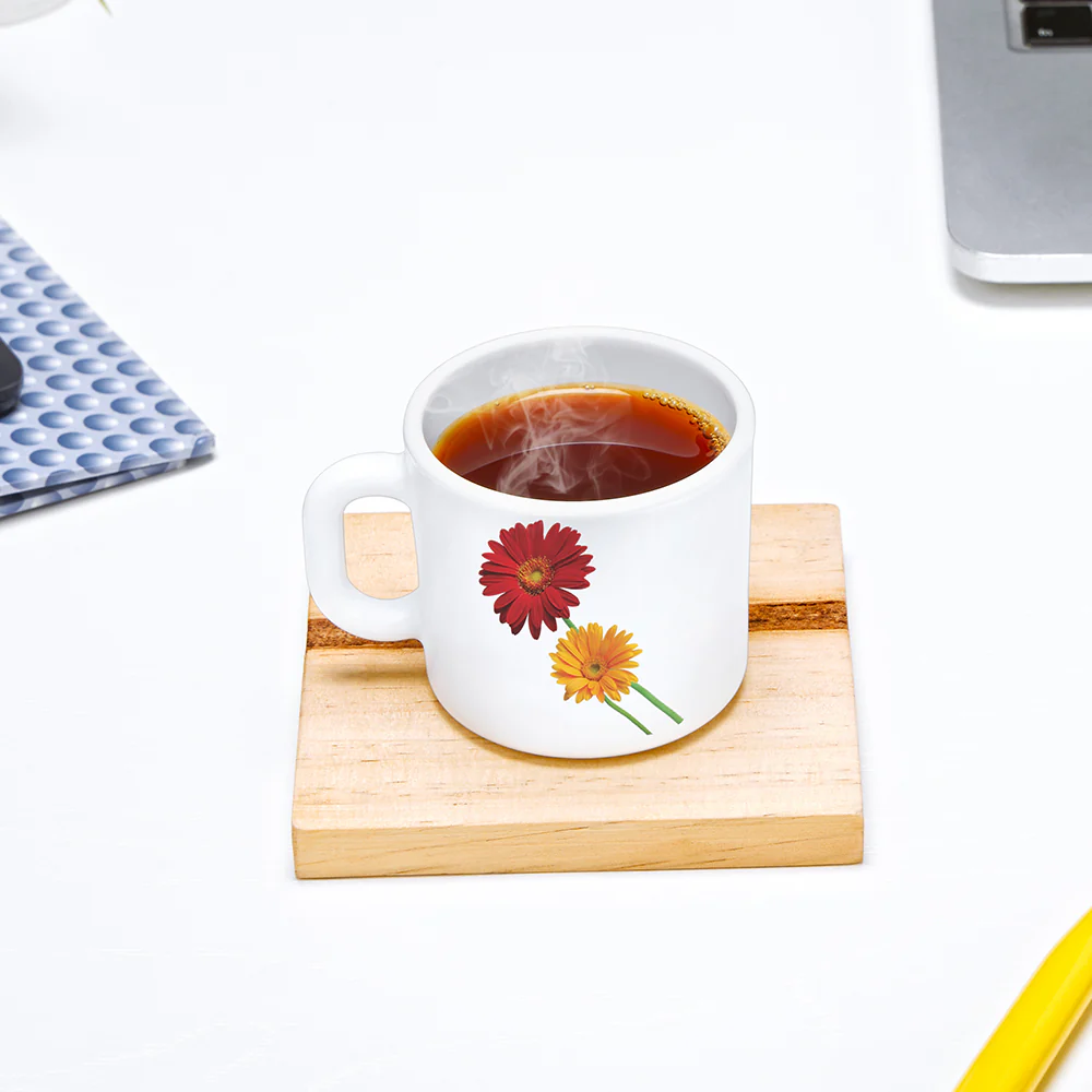 Larah by Borosil Zinnia Mug Set, 100ml x 6