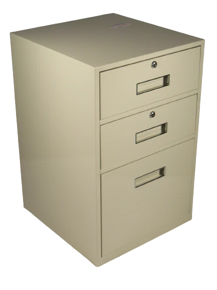 Fenco 606 Goldline Lowboy Pedestal Unit with 2 Locking Box Drawers and 1 Legal Drawer