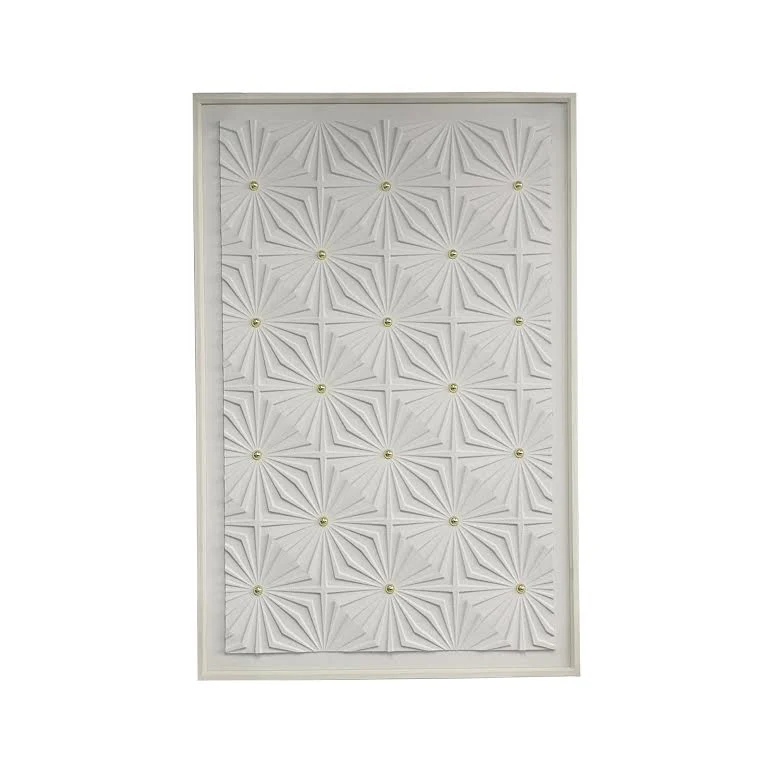 80 x 120cm 3D Painting with Gold Accents White