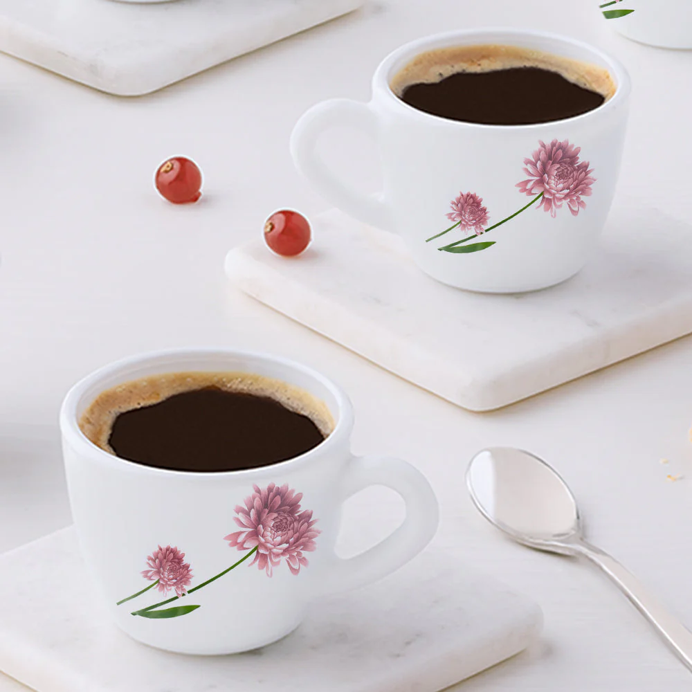 Larah by Borosil Nargis Cup Set, 140ml x 6