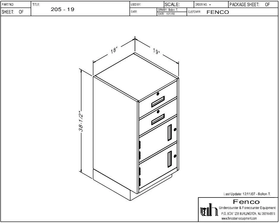 Fenco 205 Goldline Pedestal Unit with 2 Locking Box Drawers and 2 Locking Cupboard Drawers