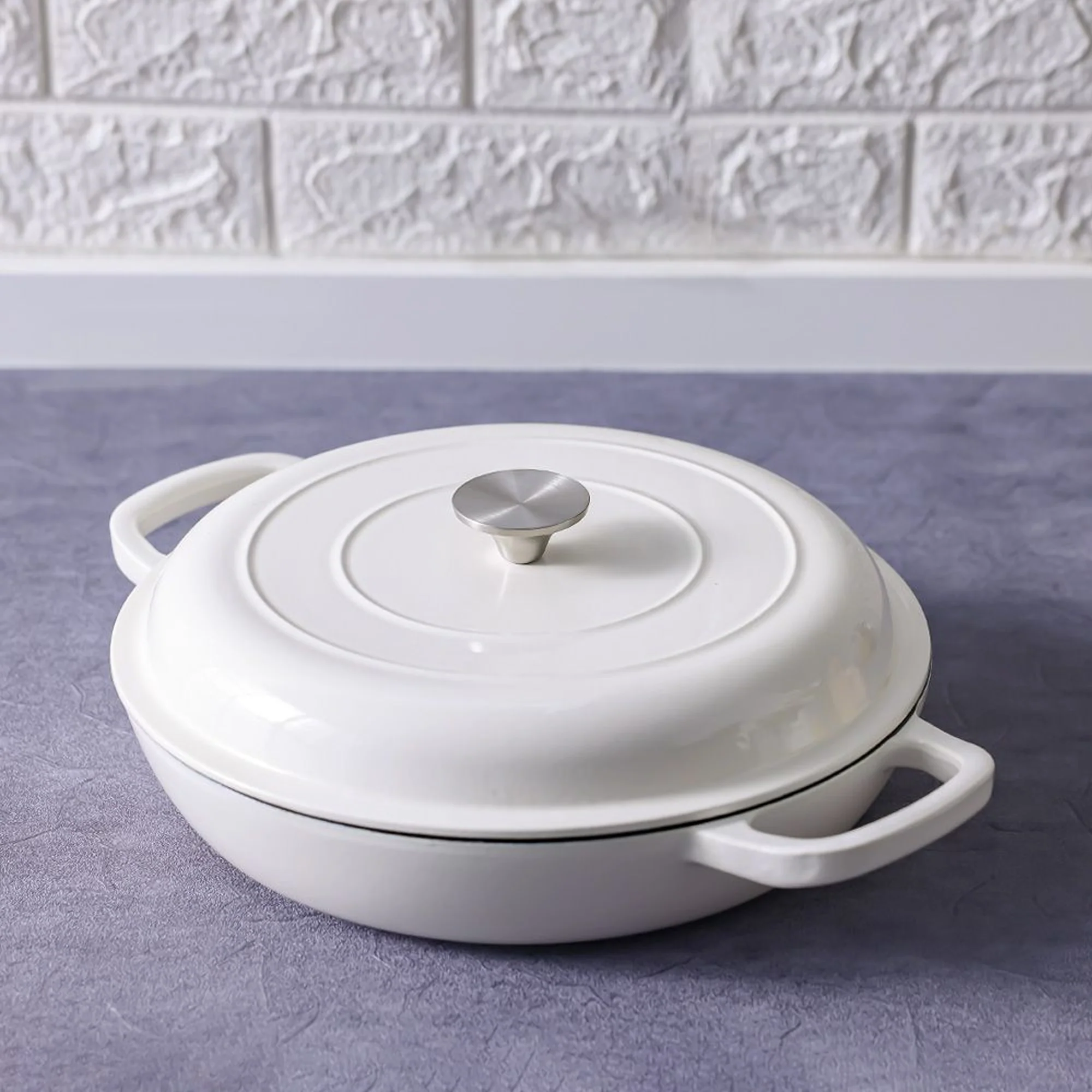 CH 30cm Cast Iron Casserole Cream
