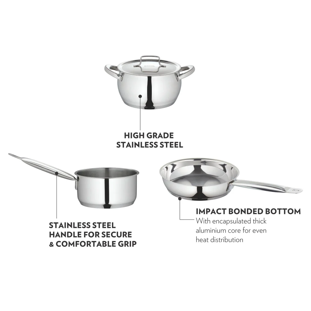 Borosil Cookfresh SS Handi Casserole + Lid, 4L