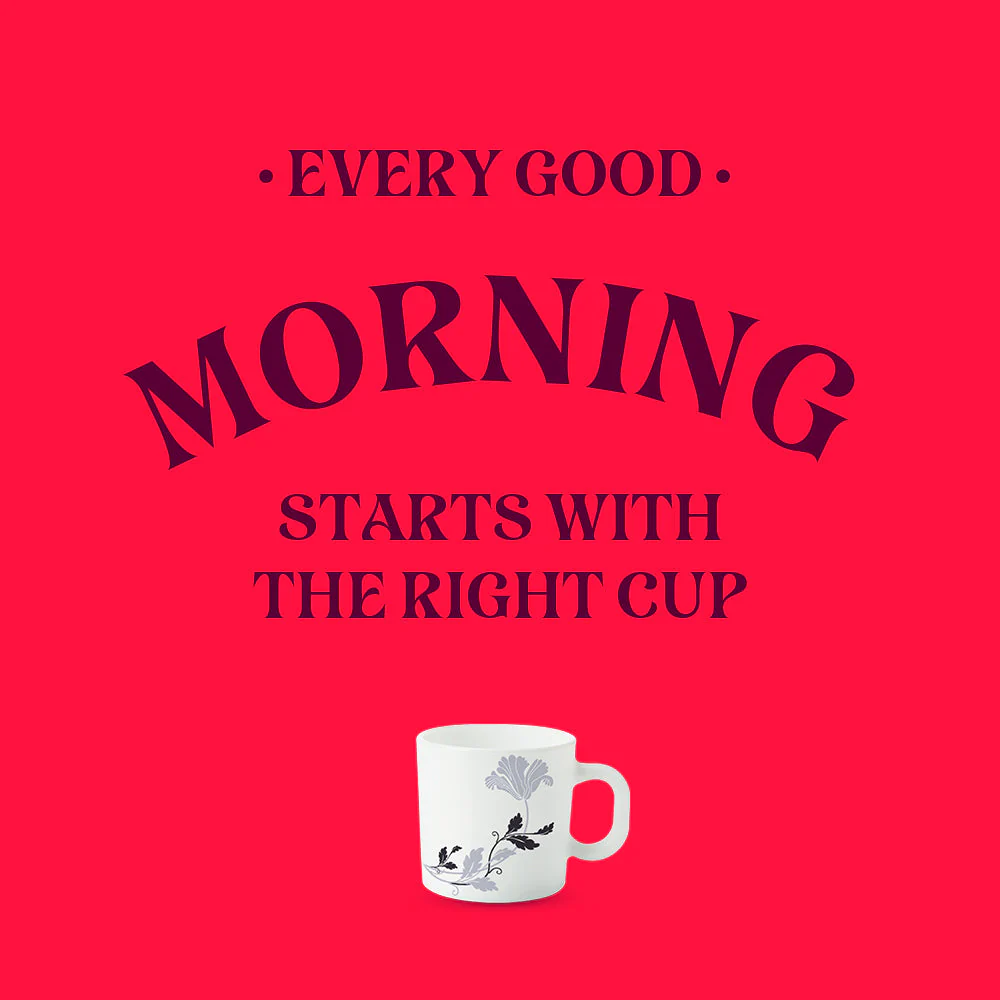 Larah by Borosil Millenia Mug Set, 240ml x 2