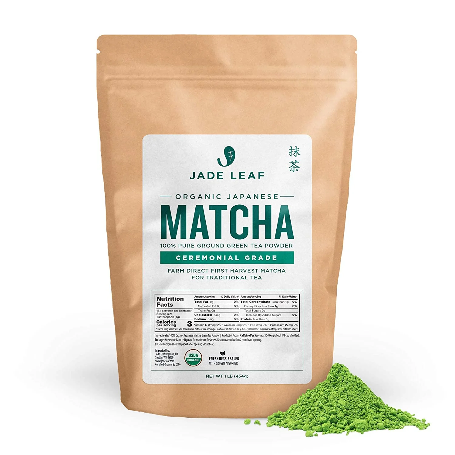 Matcha Green Tea Powder - Organic, Authentic Japanese Origin - Culinary Grade