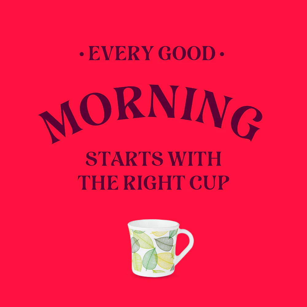 Larah by Borosil Crysta Noma Mug Set, 210ml x 6