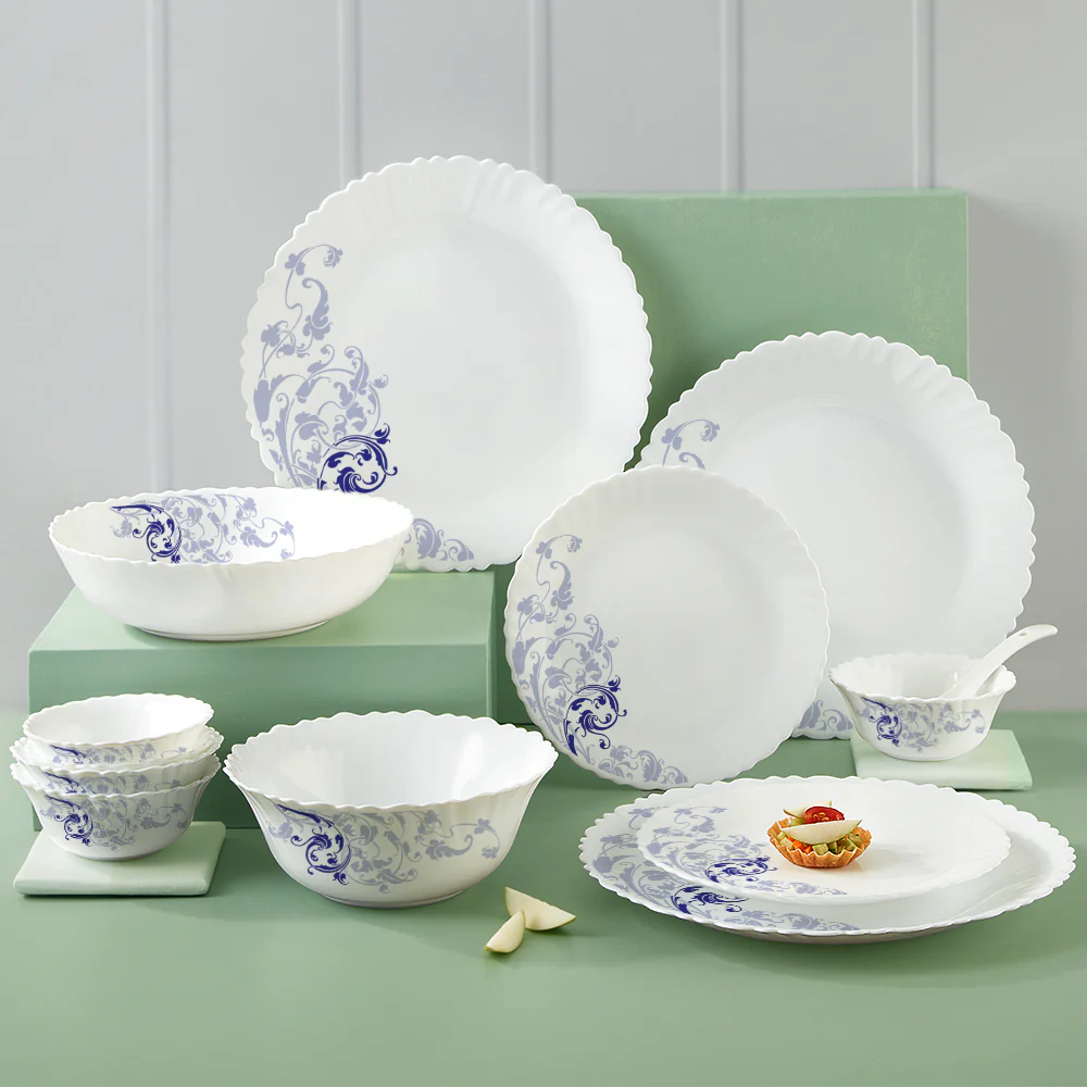 Larah by Borosil Blue Eve 35 pc Dinner Set