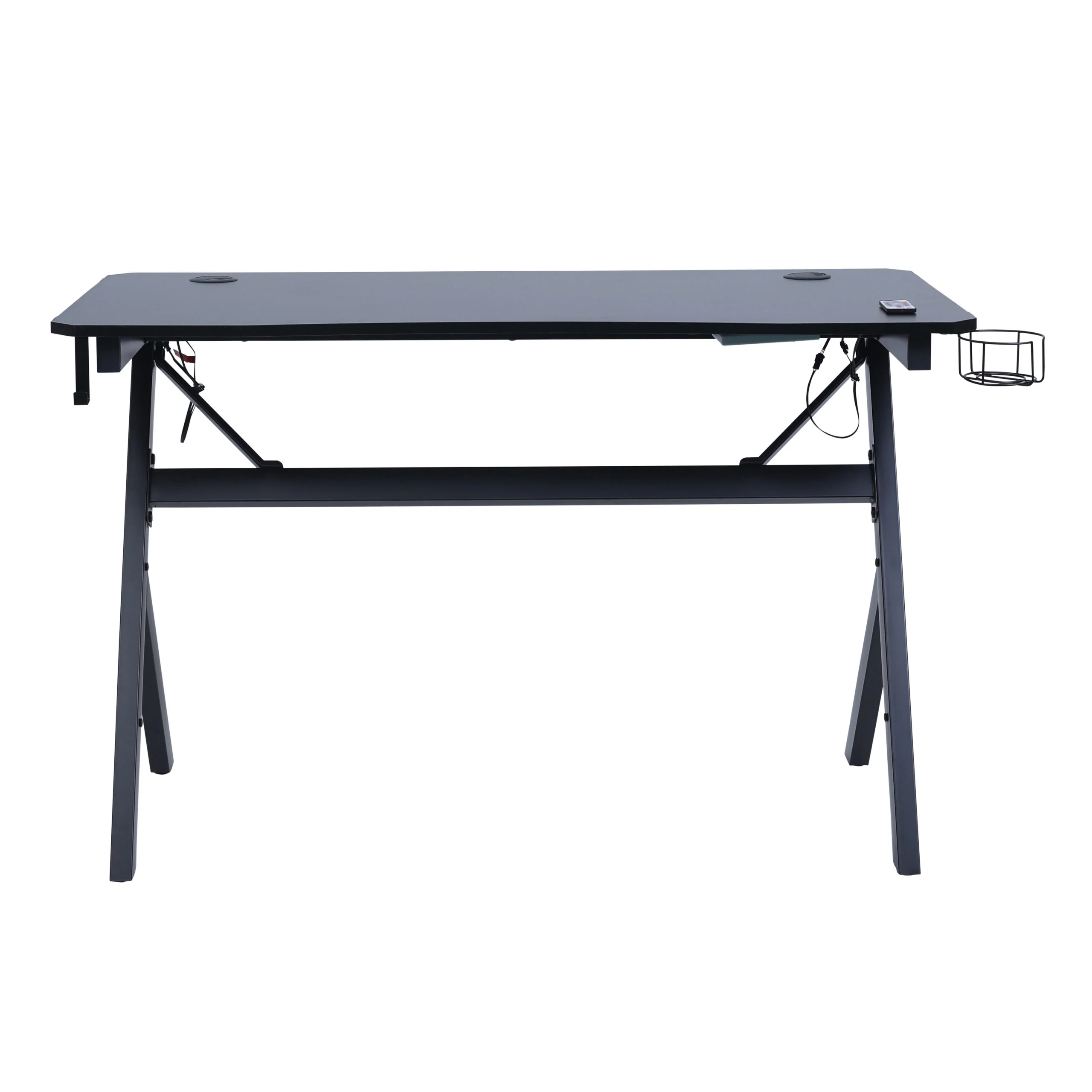 Neo LED Ergonomic Gaming Desk with Cup Holder and Cable Management