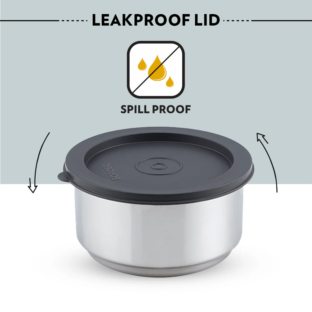 Borosil Carryfresh Lunchbox, Set of 4, (280ml x 2) + (180ml x 2)