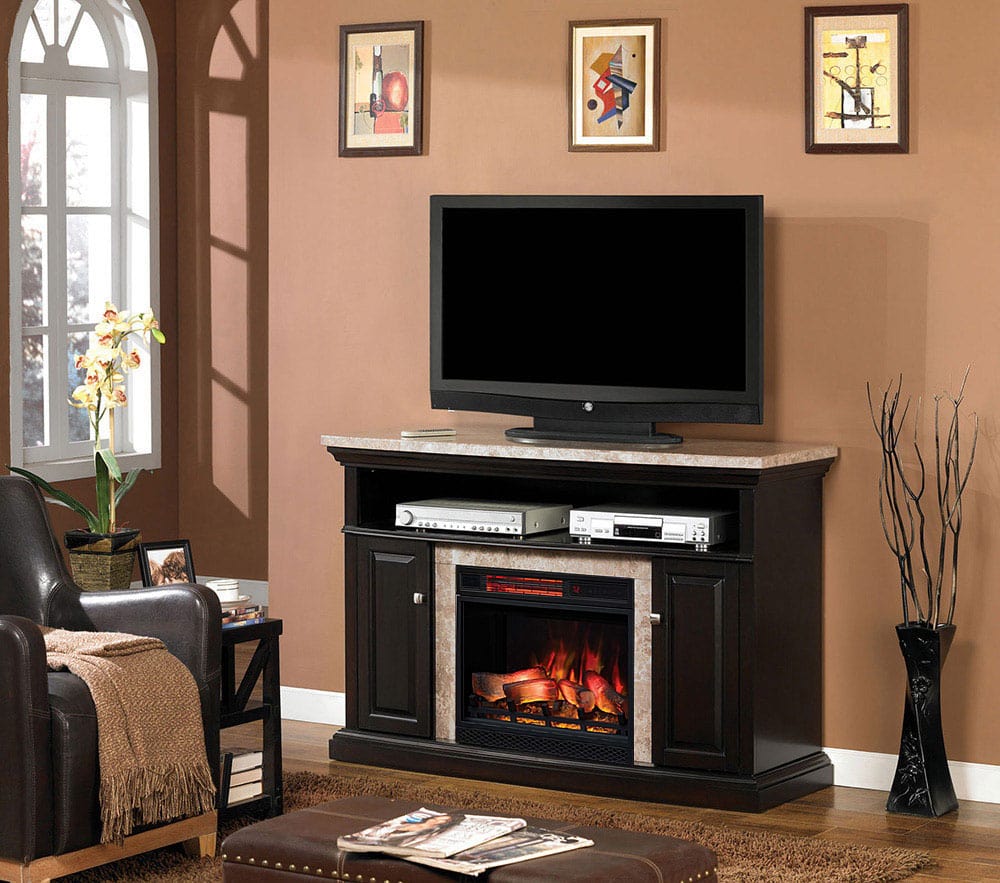 Brighton Electric Fireplace Media Console in Coffee Black - 23MM1424-X445