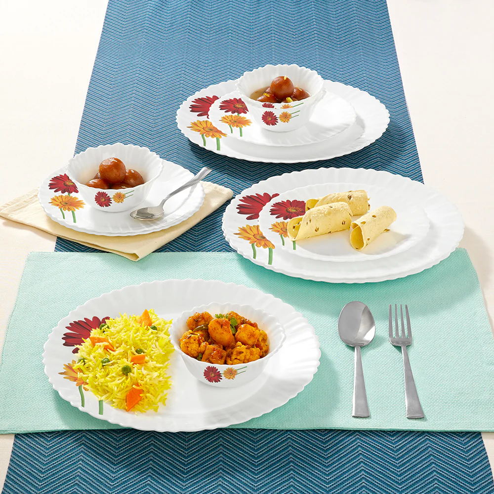 Larah by Borosil Zinnia Dinner Set, 12 pc