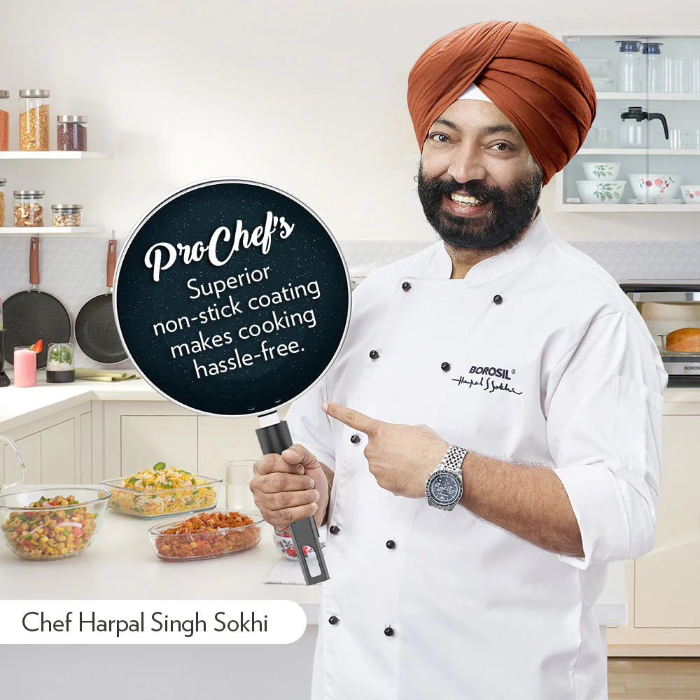 Borosil Pro Chef Non-stick Fry Pan, 24 cm