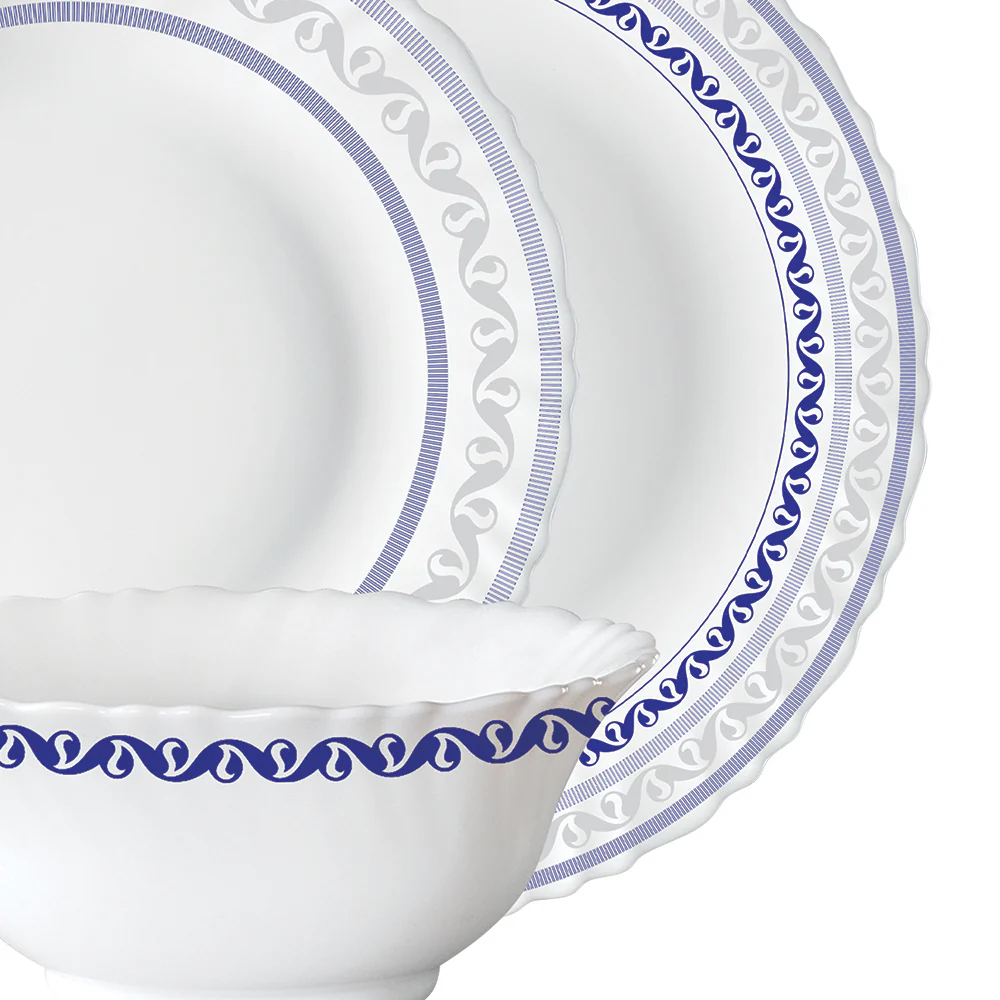 Larah by Borosil Jazzblue Dinner Set, 19 pc