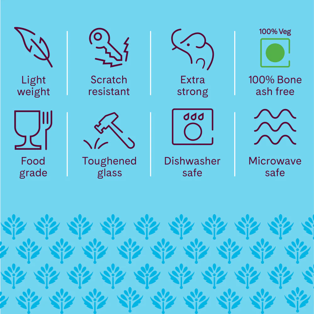 Larah by Borosil Riva Dinner Set, 10 pc