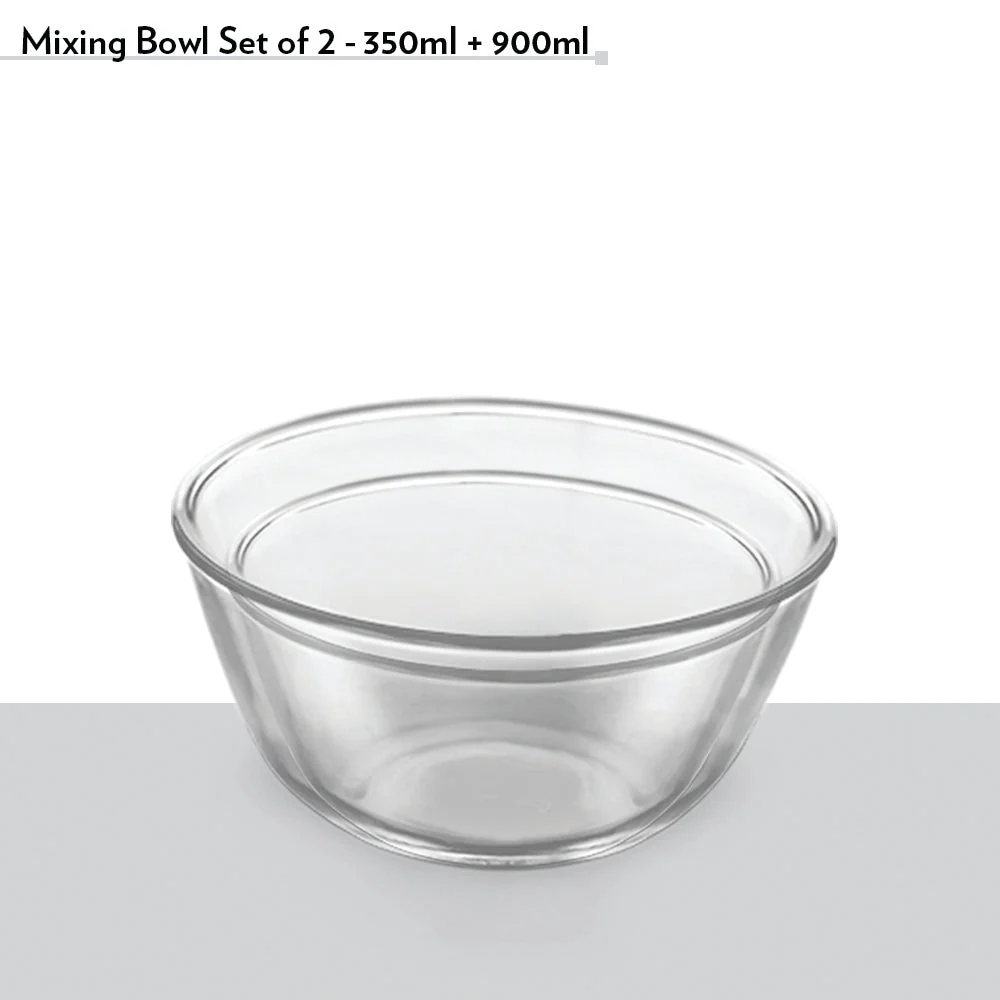Borosil Basic Mixing Bowl Set of 2, 350ml + 900ml