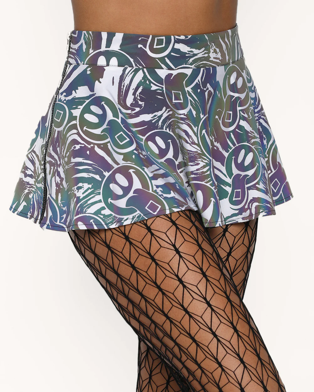 Happy Hour White Reflective Mini Skirt