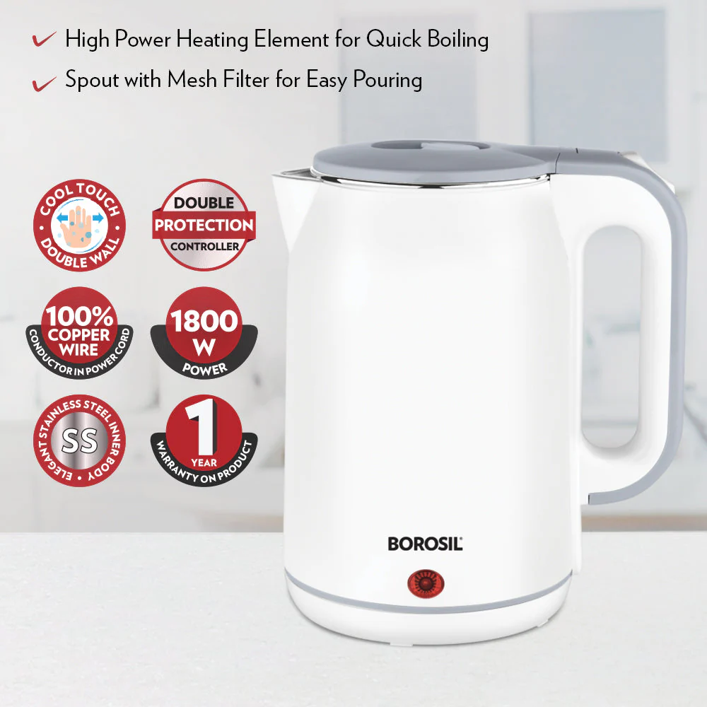 Borosil Cooltouch Electric Kettle, 1.8L