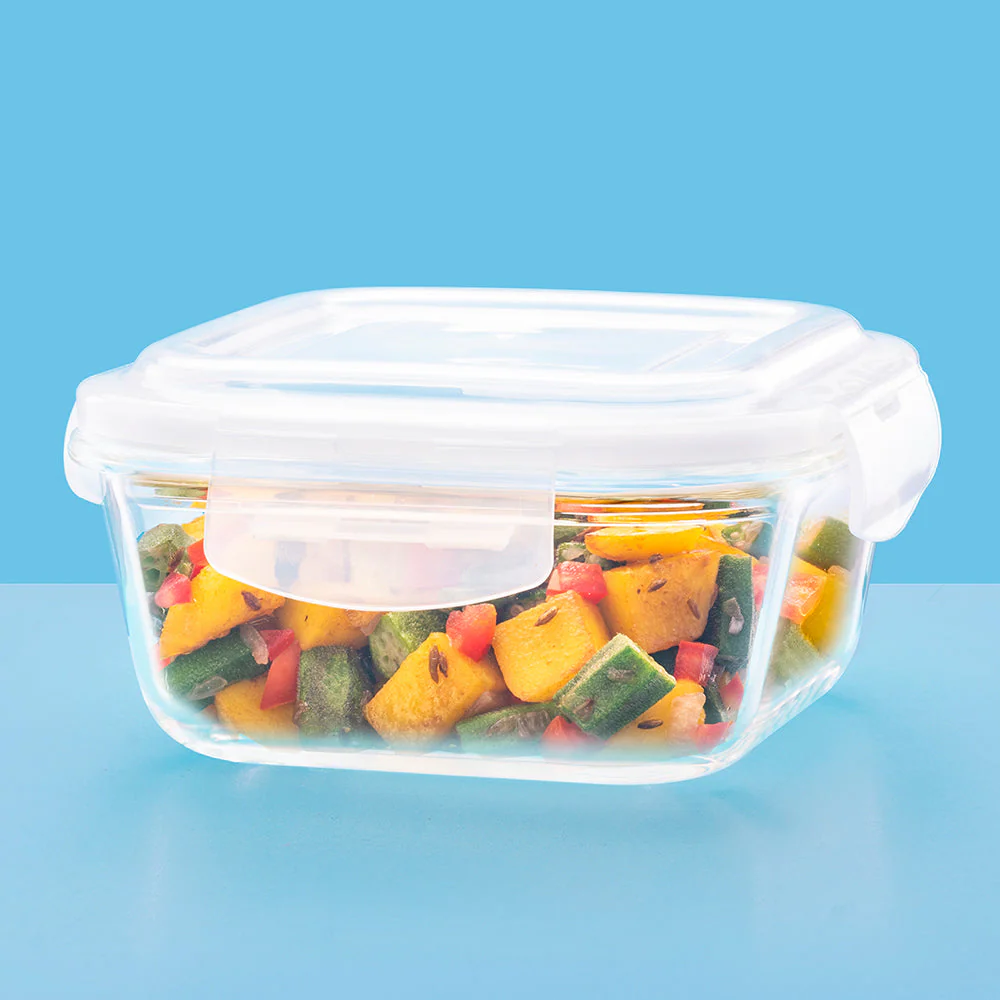 Larah Glass Klip n Store, Square Container