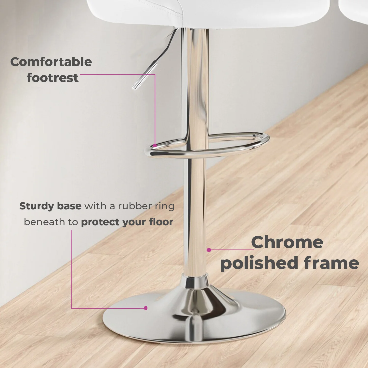 White Leather Bar Stool