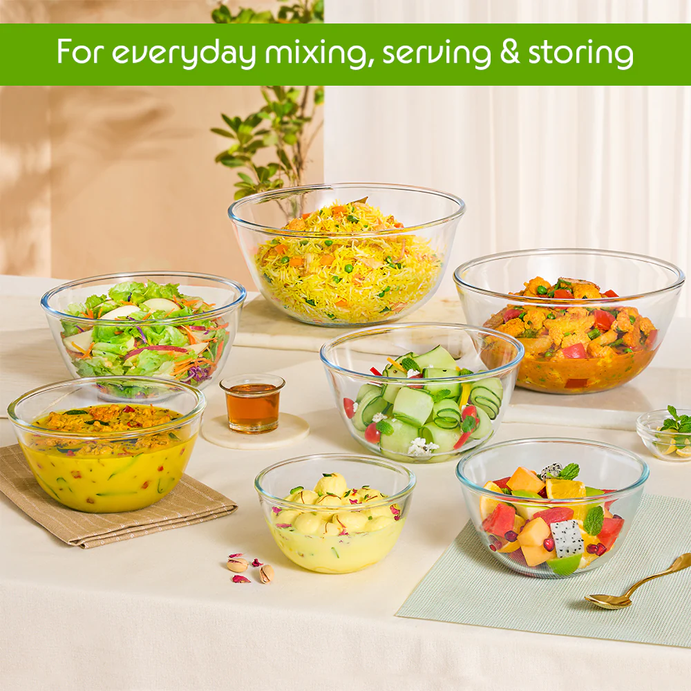 Borosil Mixing & Serving Bowl, 1.3L
