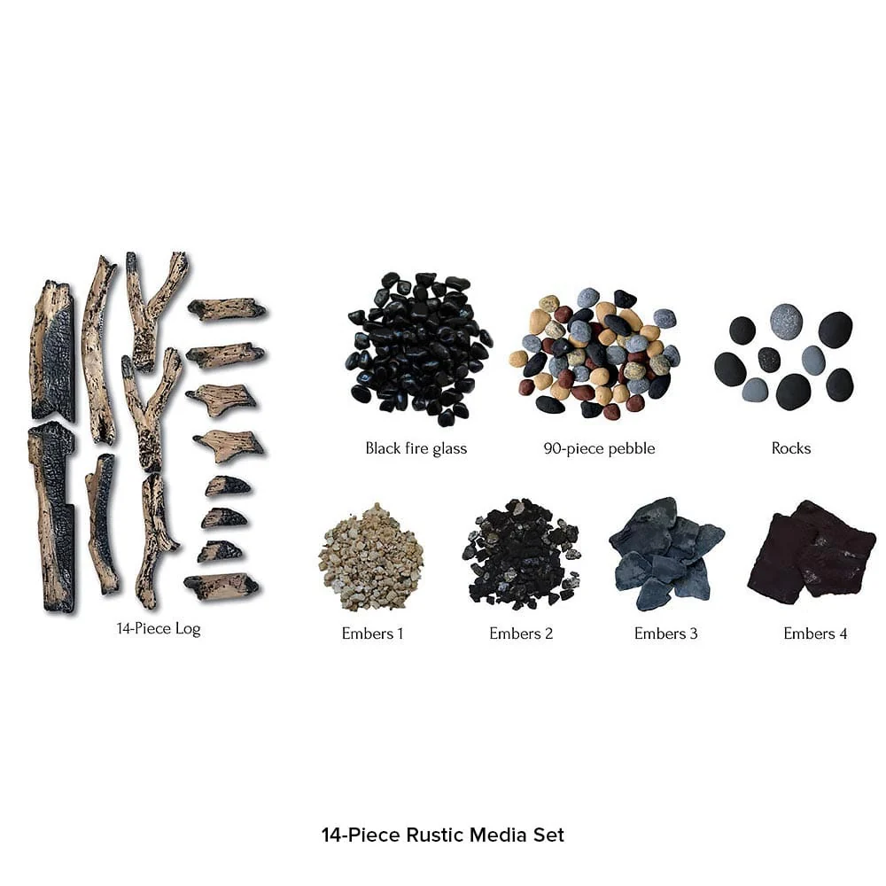 Amantii 14-Piece Log Set w/ Deluxe Media Pack - DESIGN-MEDIA-14PCE