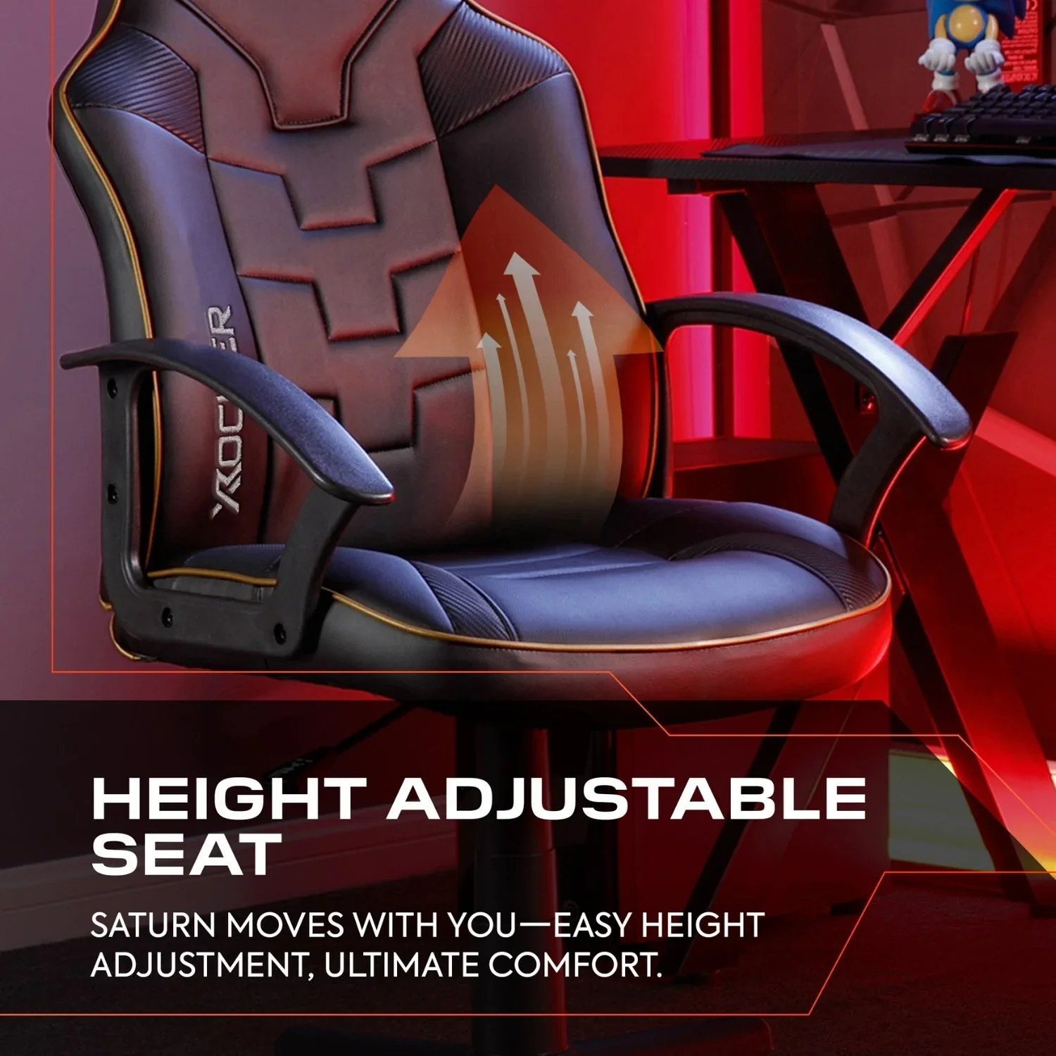 Saturn Ergonomic PC Office Gaming Chair - Black