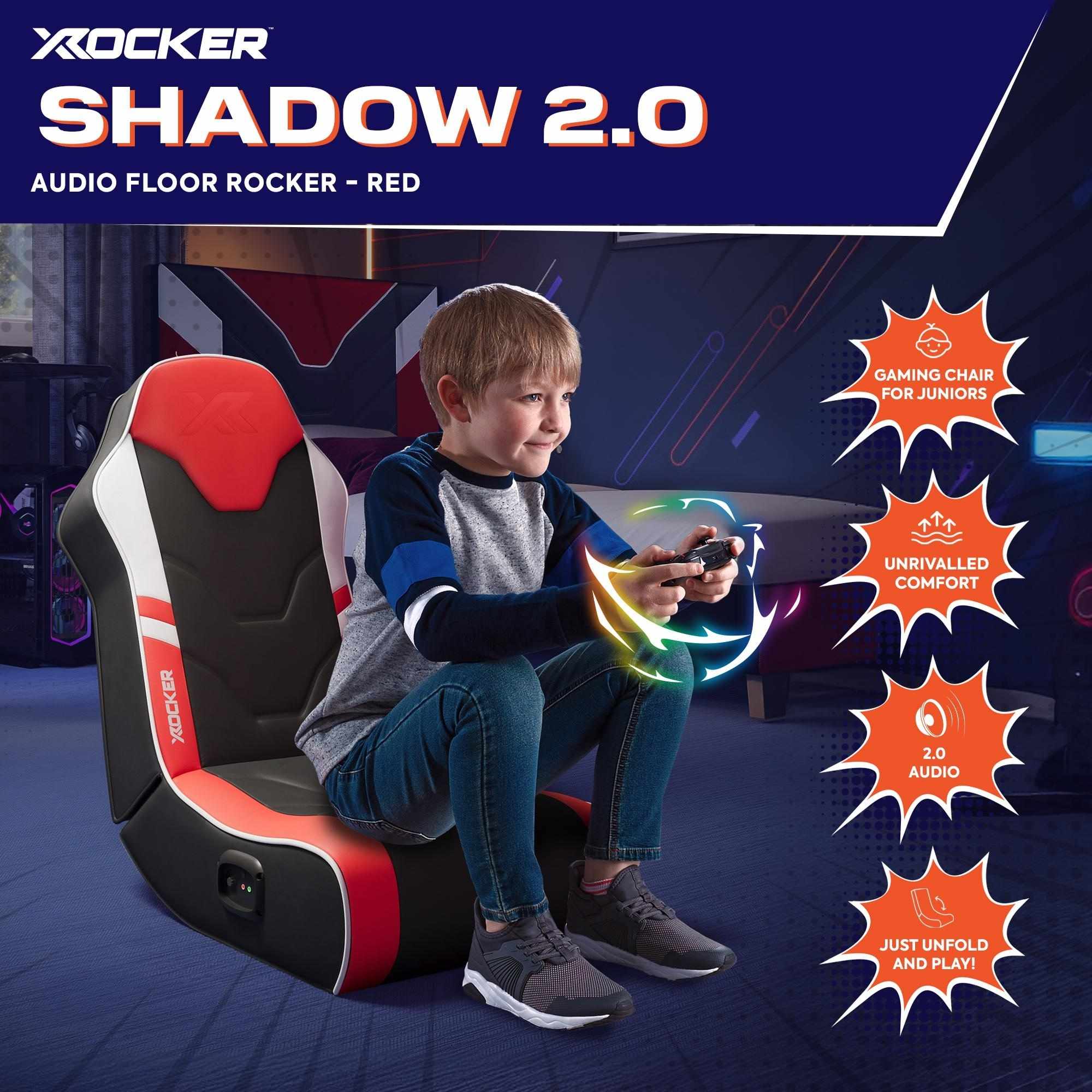 Shadow 2.0 Audio Floor Rocker Gaming Chair for Kids - Red / Black