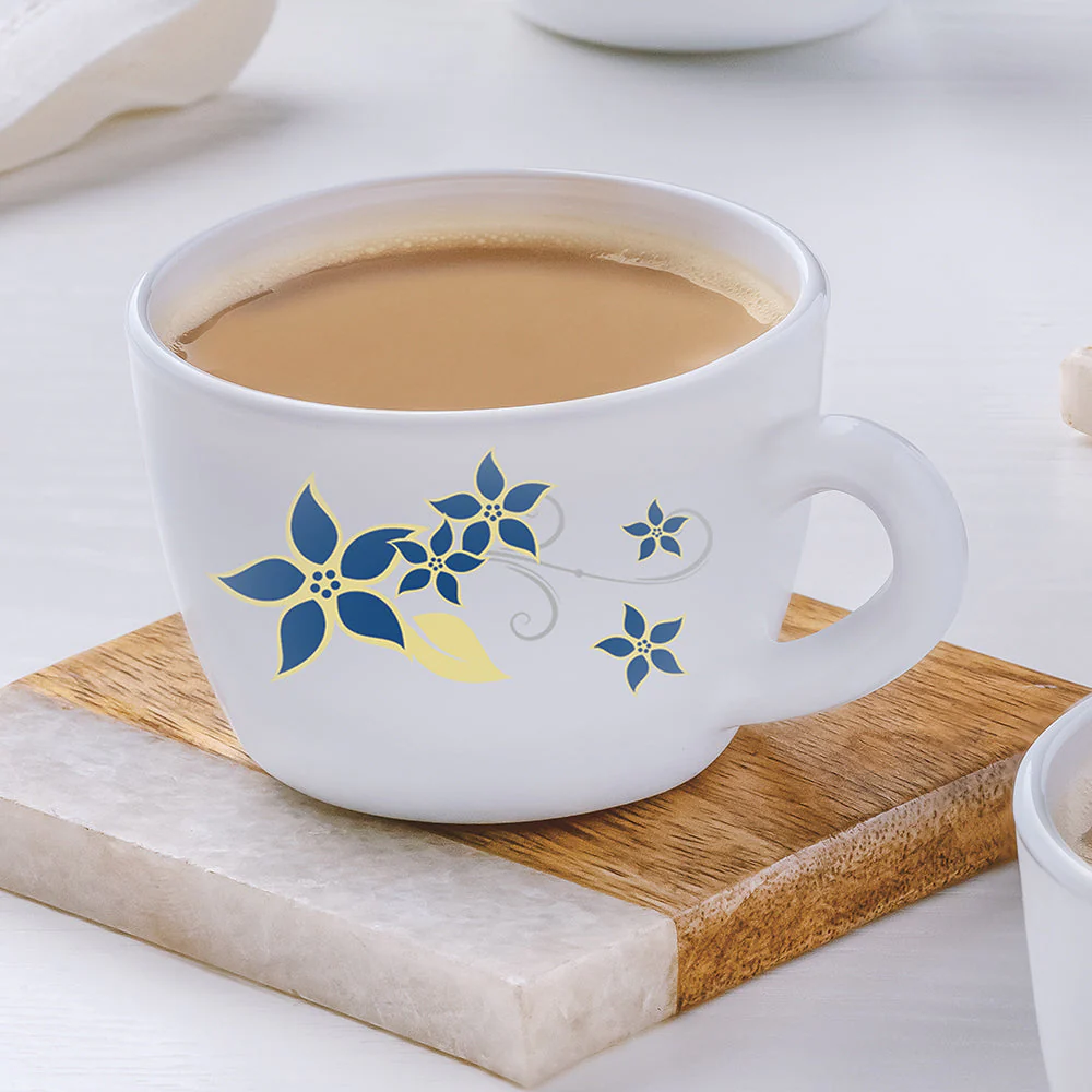 Larah by Borosil, Opalware, Microwave Safe, Viva Cup Set of 6, 140ml