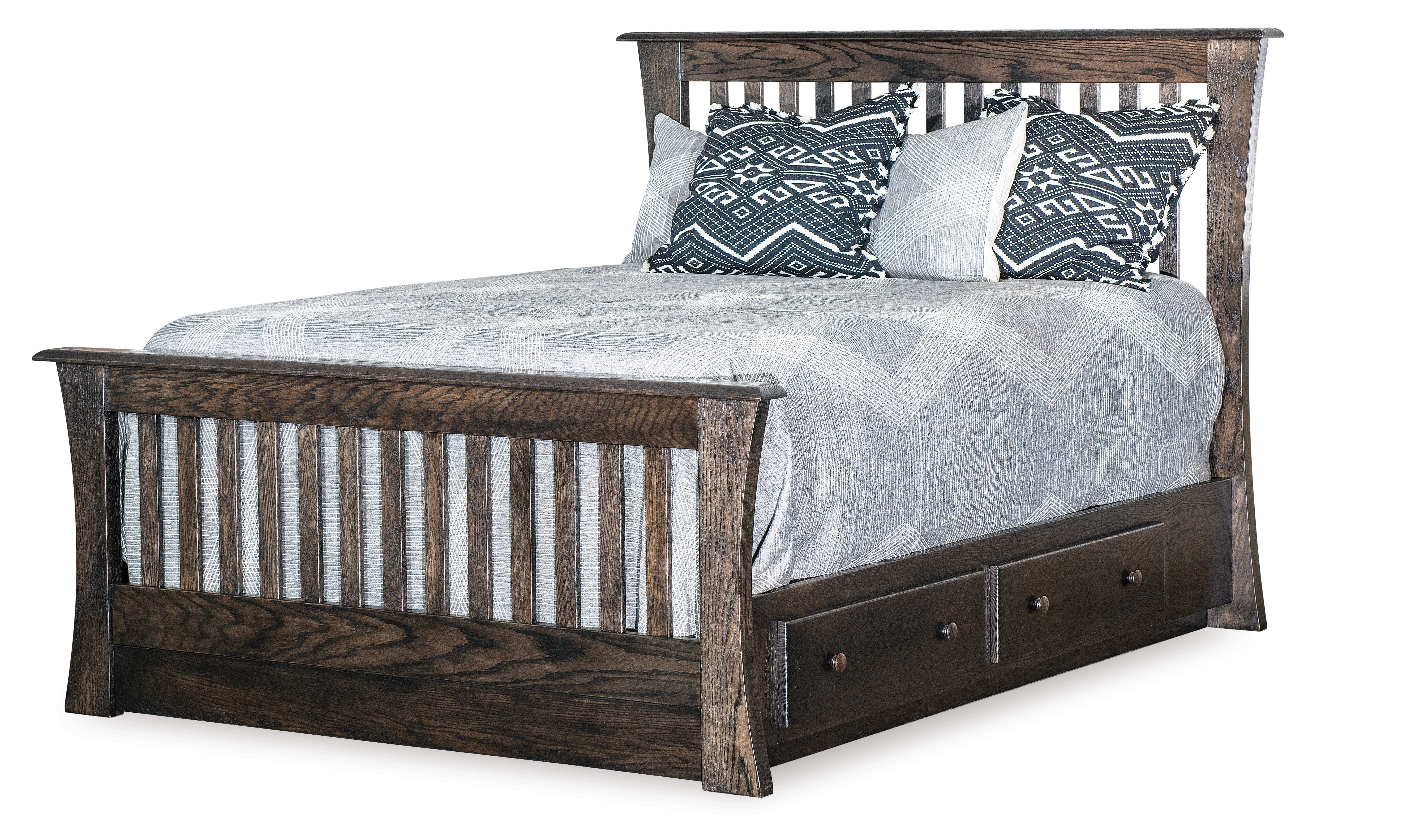 Amish Four Drawer Platform Bed - 14
