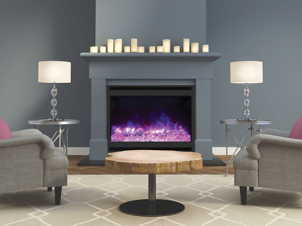 Amantii Zero Clearance Series Square 31-In Built-In Electric Fireplace