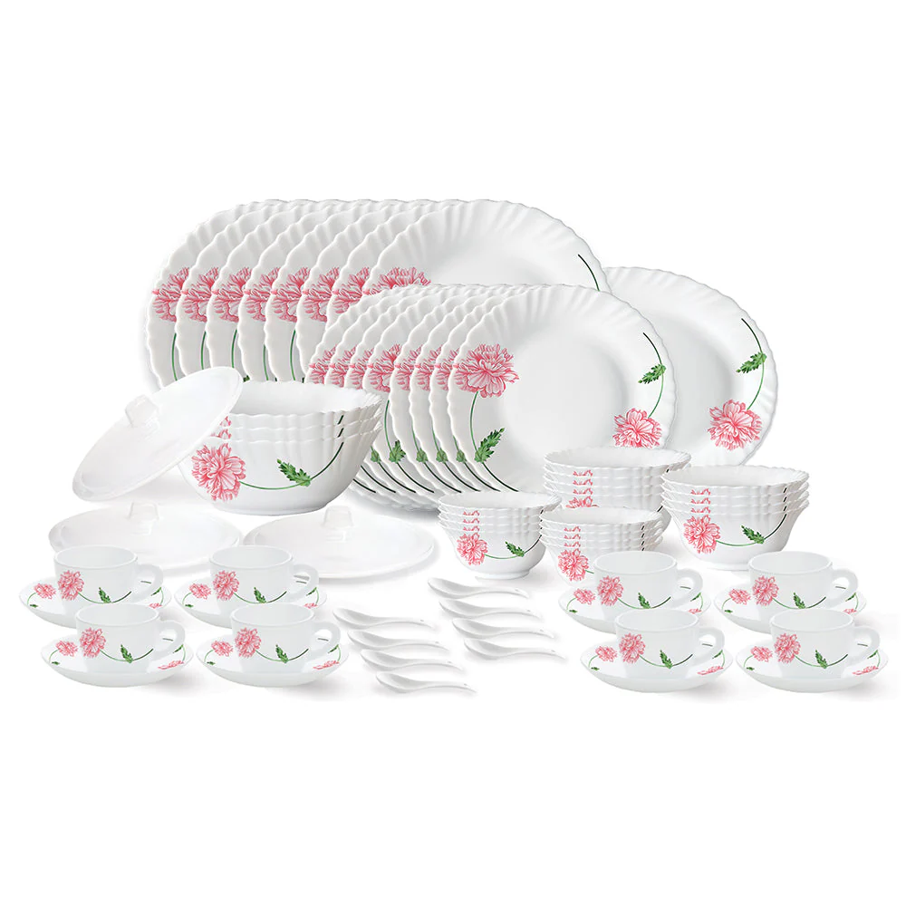Larah by Borosil Red Mist Dinner Set, 10 pc