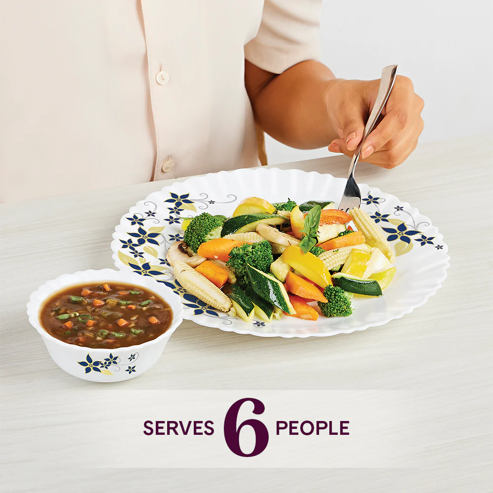 Larah by Borosil Viva Dinner Set, 21 pc