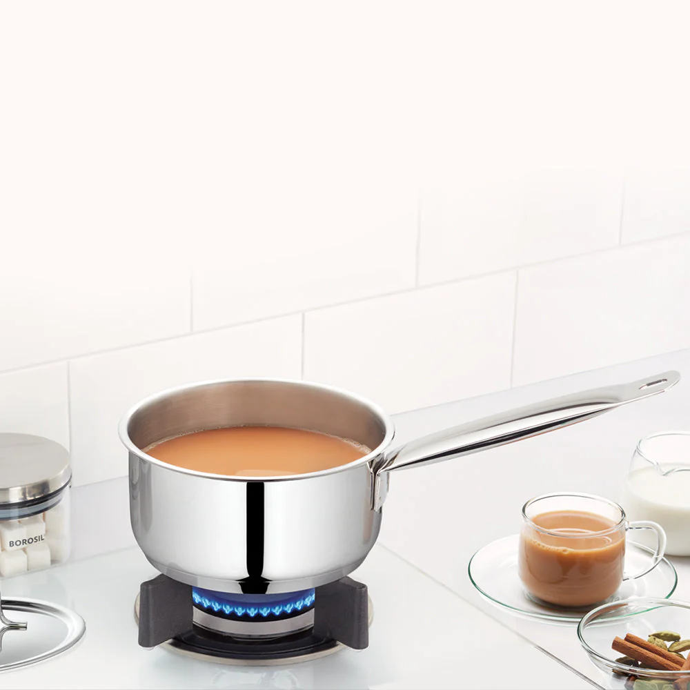 Borosil Cookfresh SS Saucepan + Lid, 2.2L