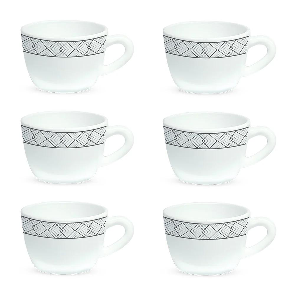 Larah By Borosil Cycladia Cup Set, 140ml x 6