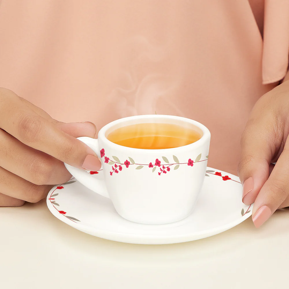 Larah by Borosil Verona Cup n Saucer Set, 90ml x 12