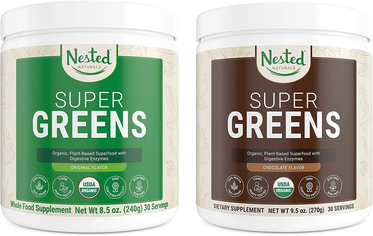 Green Superfood Powder, 100% USDA Organic Non-GMO Vegan