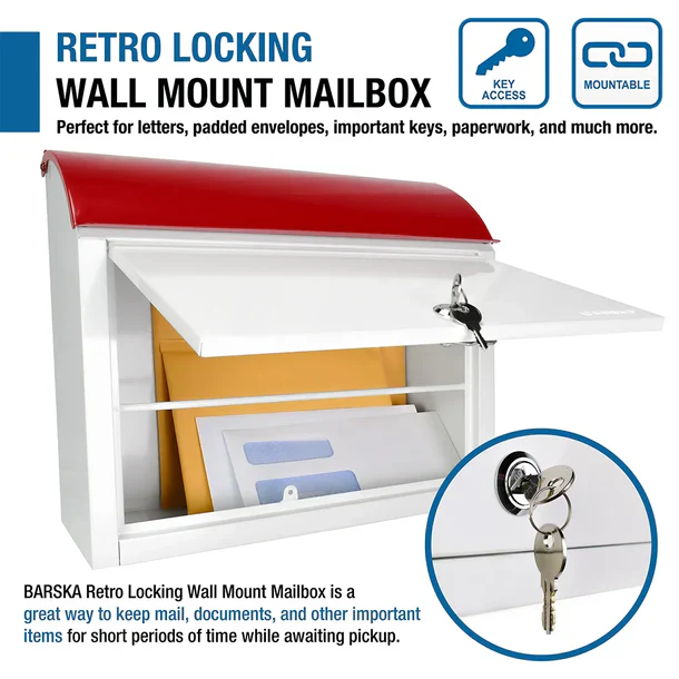 Barska CB13700 Retro Wall Mount Mailbox