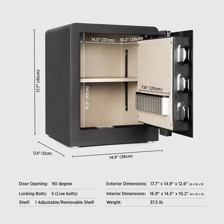 IslandSafe CBE45-BLK Biometric Security Safe